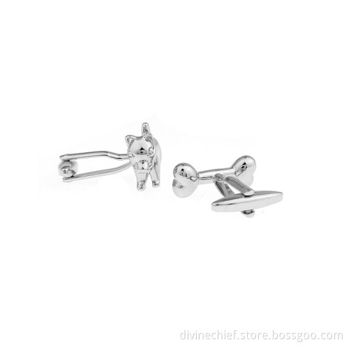 Cuff Links Manufacturer Make Custom Dog & Bone Metal Brass/Copper Cufflinks For Men